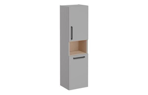 VitrA Root Flat 40cm 2 Door Semi-Tall Unit w/Laundry Basket (RH Hinge) - Matt Rock Grey